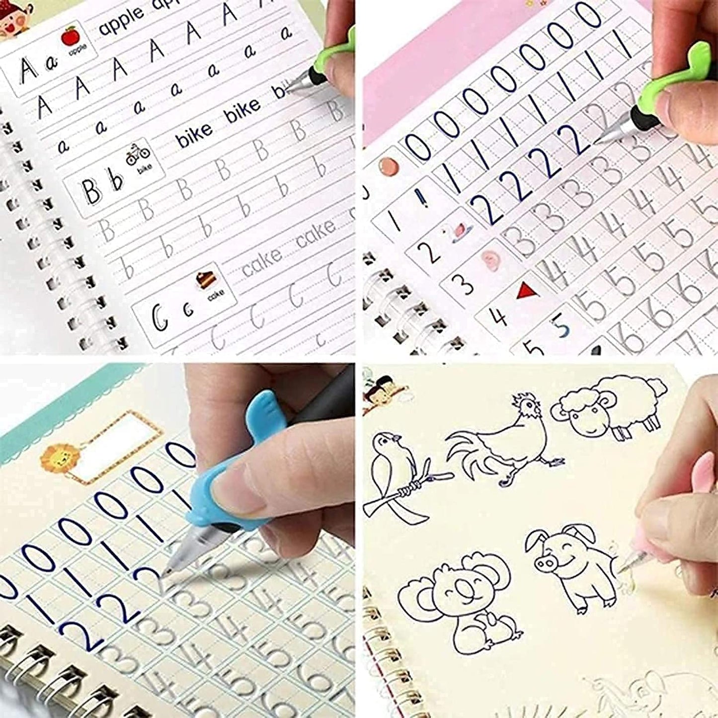 Magic Practice Copybook (4 Book + 10 Refill + 1 Pen + 1  Grip ) (A-127)