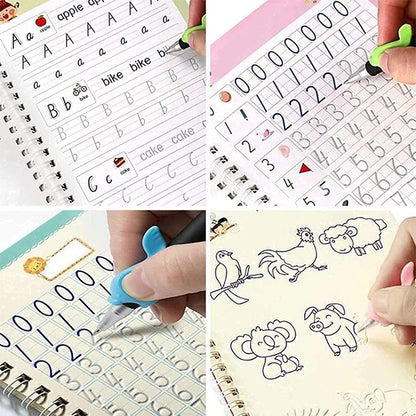 Magic Practice Copybook (4 Book + 10 Refill + 1 Pen + 1  Grip ) (A-127)
