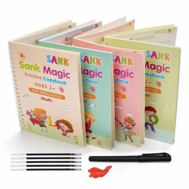 Magic Practice Copybook (4 Book + 10 Refill + 1 Pen + 1  Grip ) (A-127)