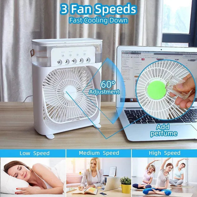 Zaypso Mini Air Cooler with Mist – USB Cooling Fan